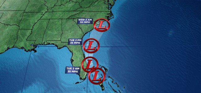 Tropical depression in the Gulf