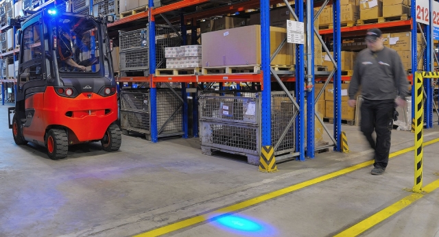 Blue led Forklift Pedestrian Safety Warning Spotlight
