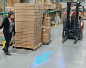 Blue led Forklift Pedestrian Safety Warning Spotlight