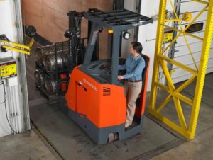 How to drive a STAND UP Forklift? - Controls Diagram - Training