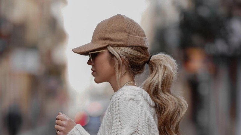 women with Winter Baseball Cap